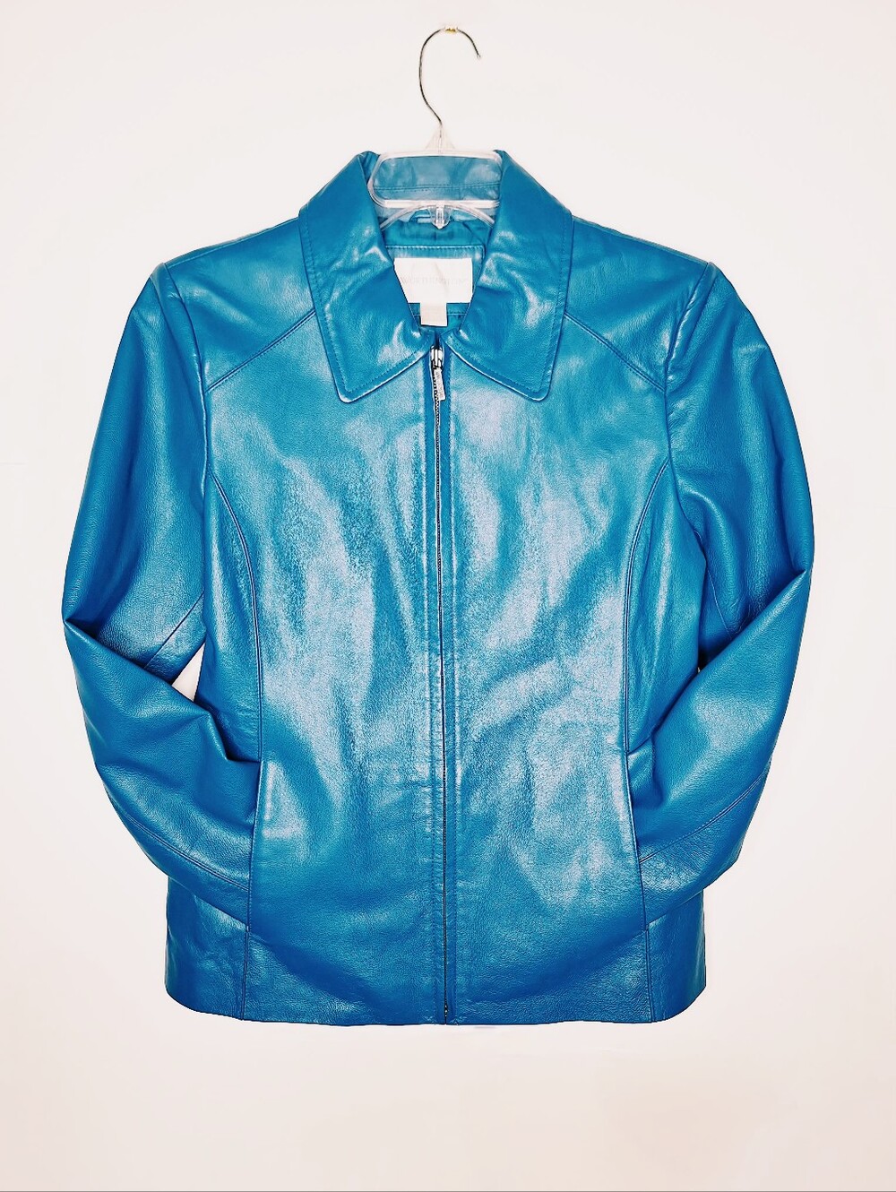 Vtg. Worthington"Y2K True Blue"Old Money, Coquette Girl, Geniue Leather Blazer